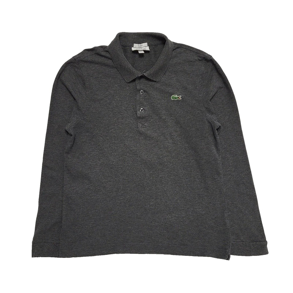 Lacoste Grey Slim Fit Long Sleeve Polo Shirt Uk Women's Size M L267