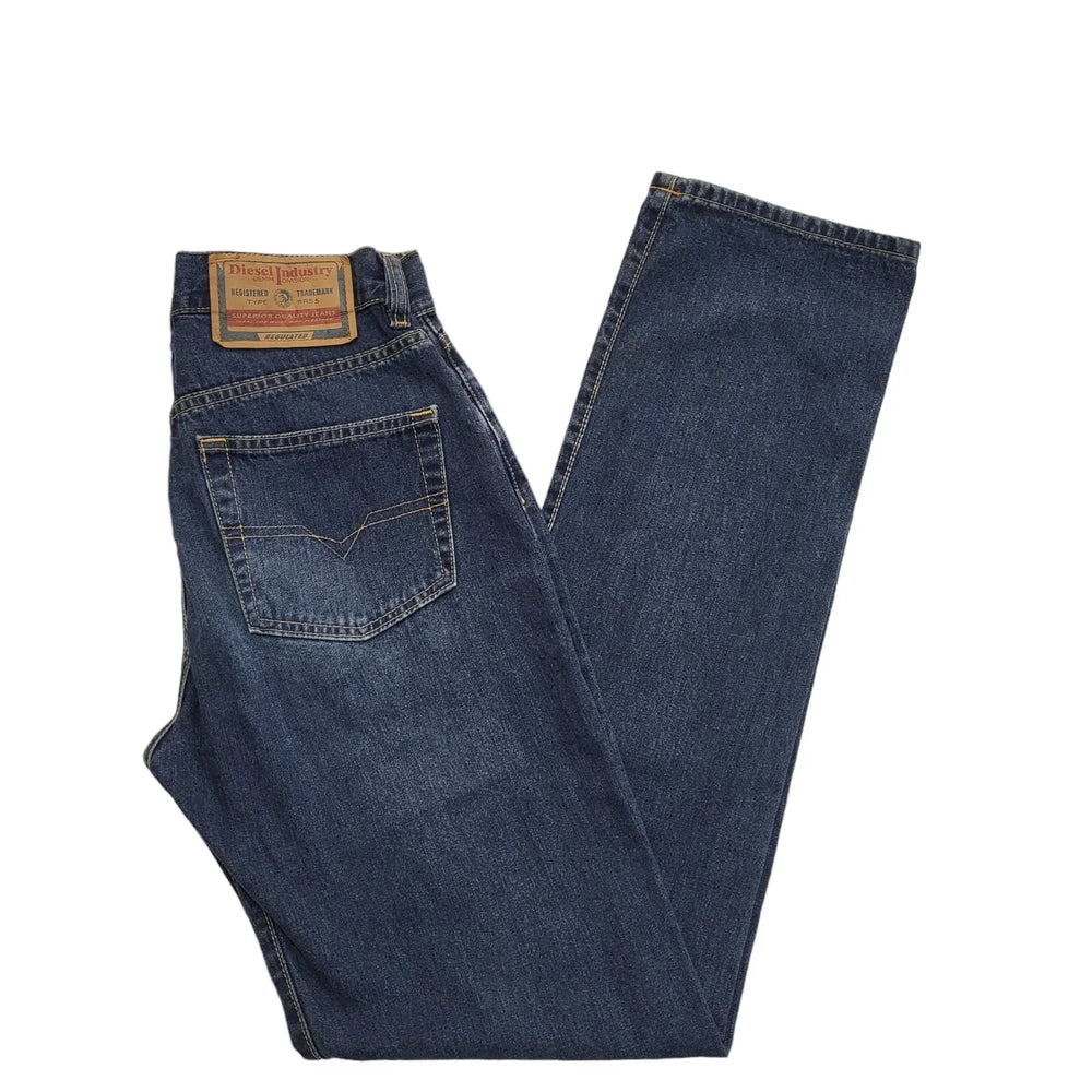 Diesel Dark Blue Straight Leg Button Fly Denim Jeans Men's XS W28 L32 BB762