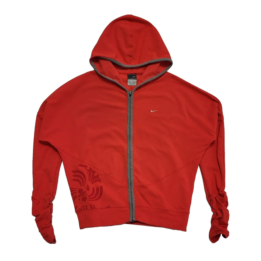Nike Dri Fit Sweatshirt Hoodie Red Full Zip Women's Hoodie Uk S 8-10 L581