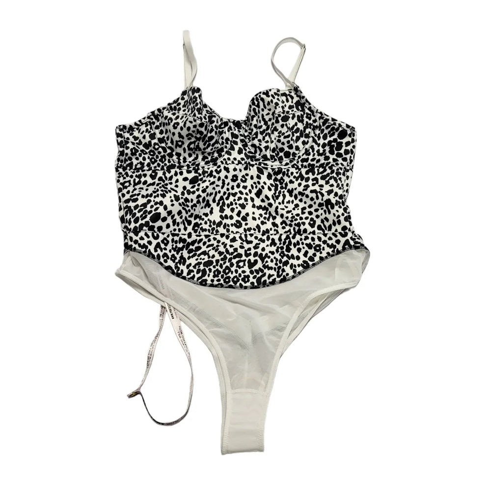 House Of CB Black & White Leapord Print Bodysuit BNWT Womens UK L CC334