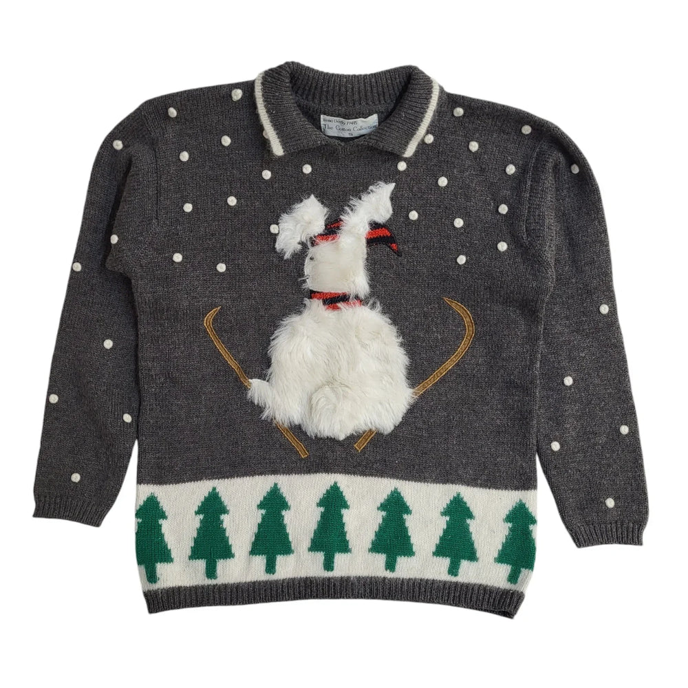 Rene Derhy Paris Grey 90s Xmas Jumper UK Women's Size S