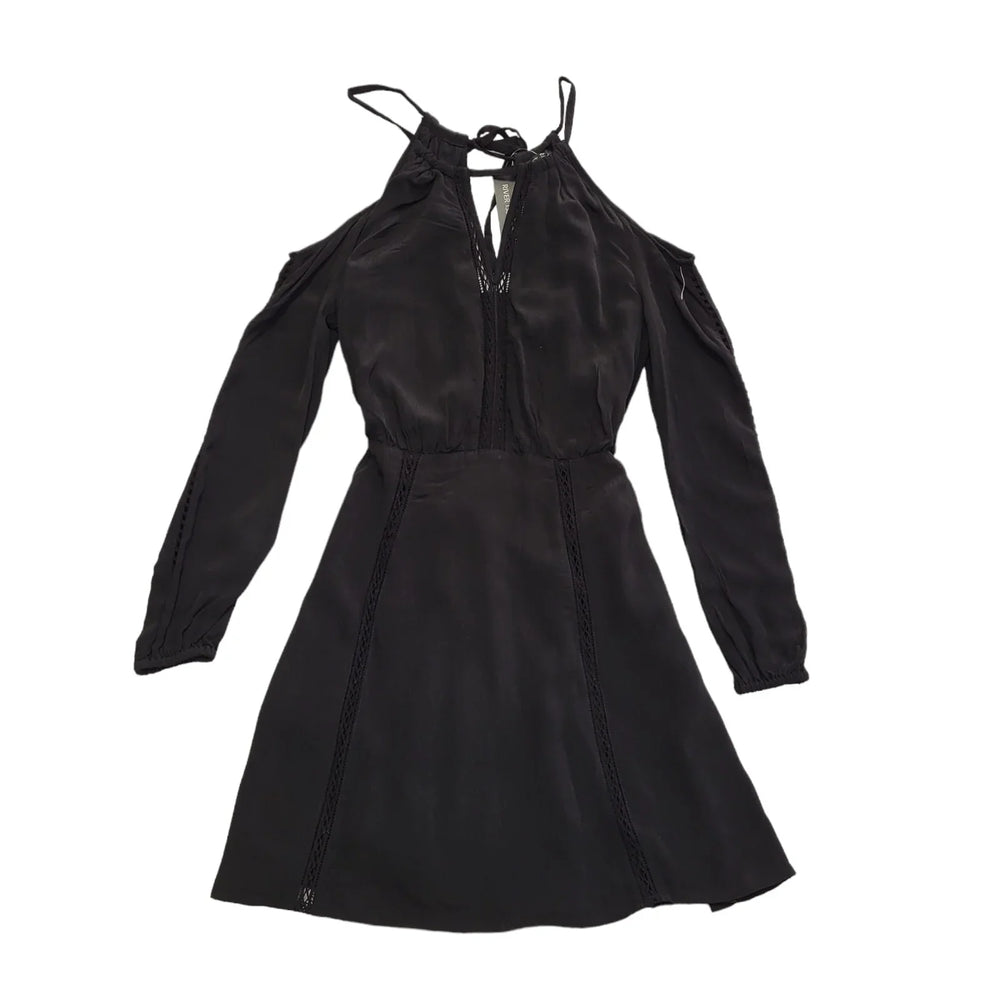 River Island Black Long Sleeve A-Line Dress Uk Women's 8 Bnwt CC461