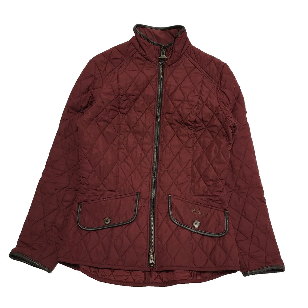 Vintage Barbour Stallion Quilt Maroon Casual Jacket UK Women's M 10 K199