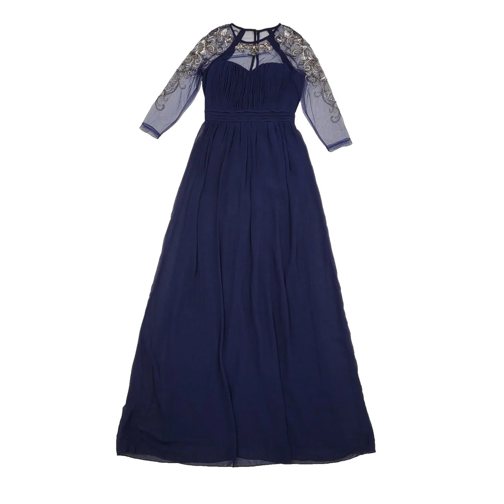 Little Mistress Blue Sequin Maxi Evening Formal Dress Women's UK 6 H841