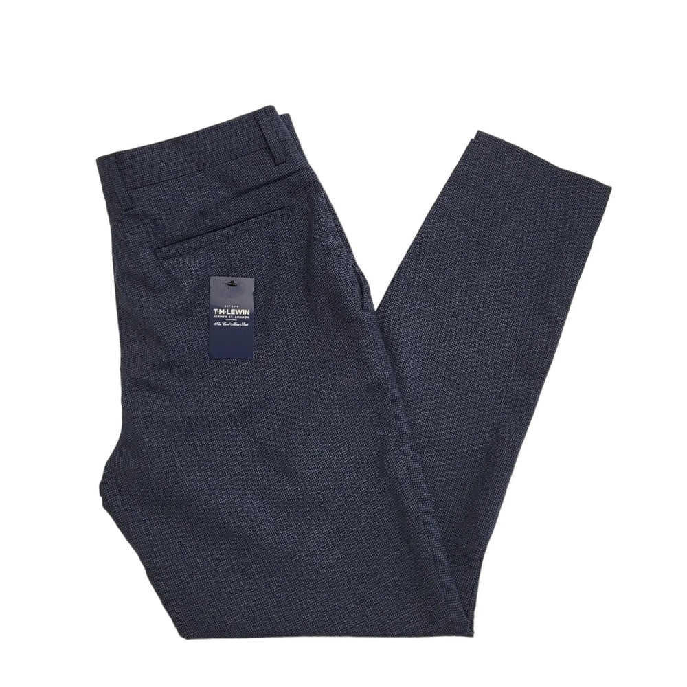 T.M.Lewin Blue Zipper Fly Tapered leg Dress Trousers Men's uk S W30 L30 H544