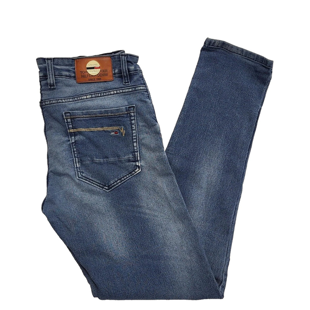 Tommy Hilfiger Denim Jeans Faded Blue Straight Leg Uk Men's XL W36 L32 L182