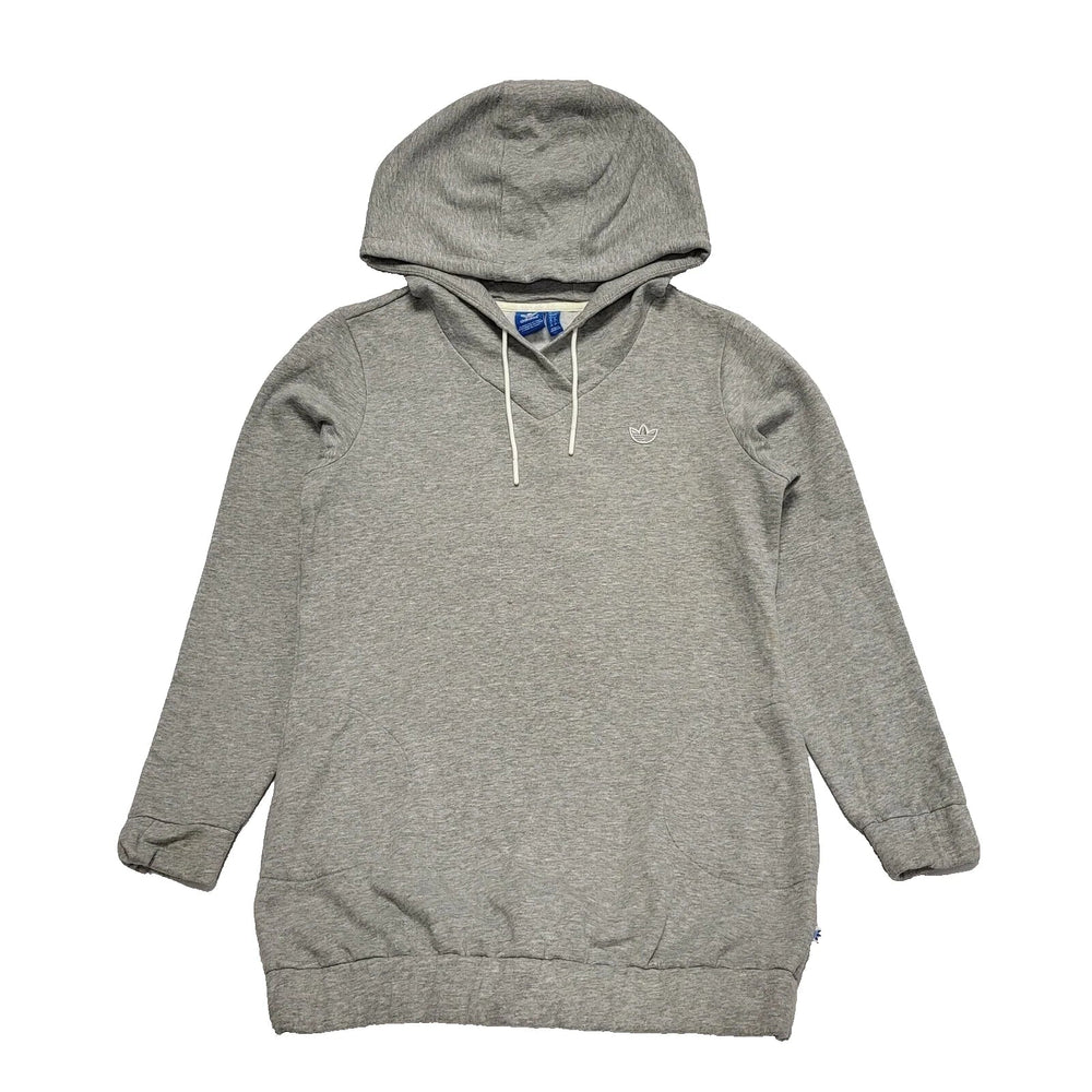 Adidas Grey Drawstring Sports Sweatshirt Hoodie Uk Women's L K780