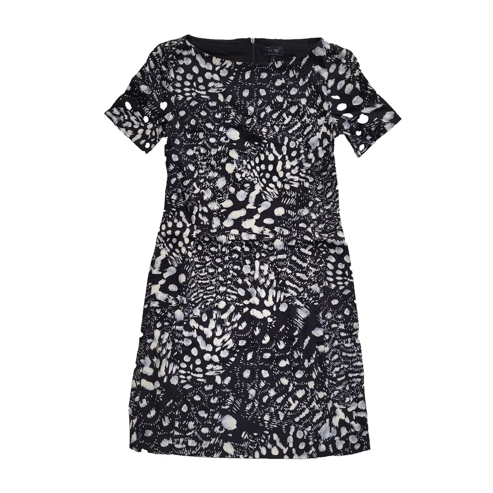 Armani Jeans Blue Print Bodycon Short Dress UK Women's S 8 K34