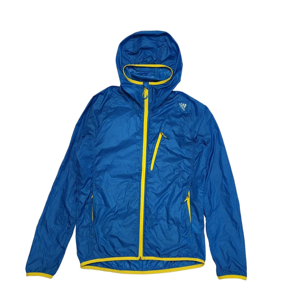 Adidas Blue Zipped Wind Breaker Hooded Sports Jacket Uk Men's Size S CC895