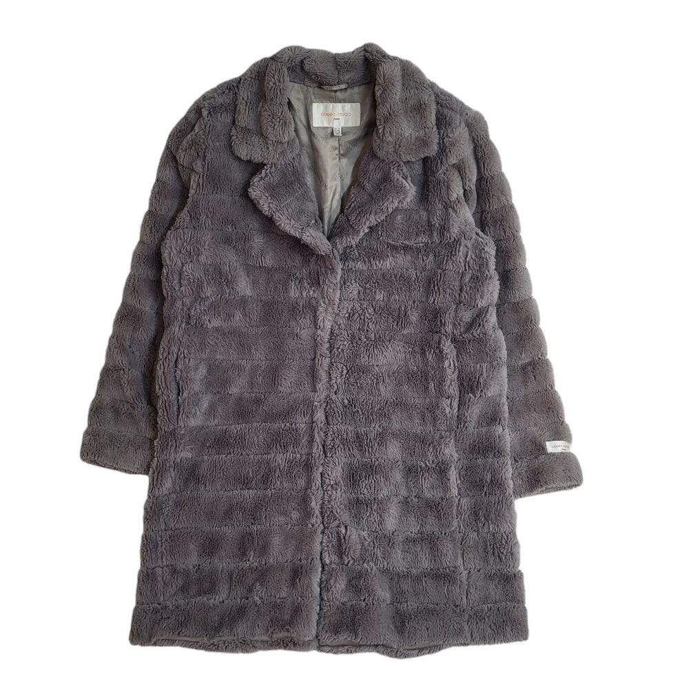 Gianni Feraud Vintage 90's Grey Faux Fur Coat Women's UK 14