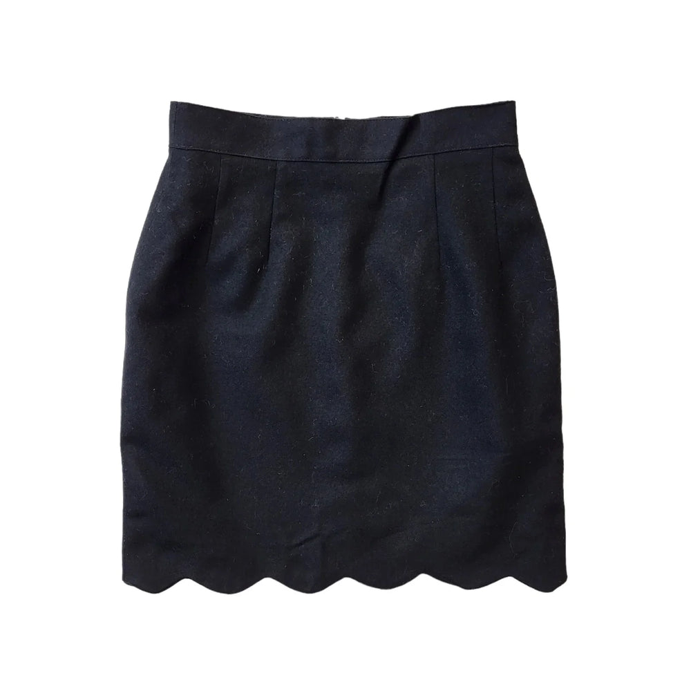 80's Vintage Black High Waisted Mini Skirt Women's Size 12 EU 36 W 28