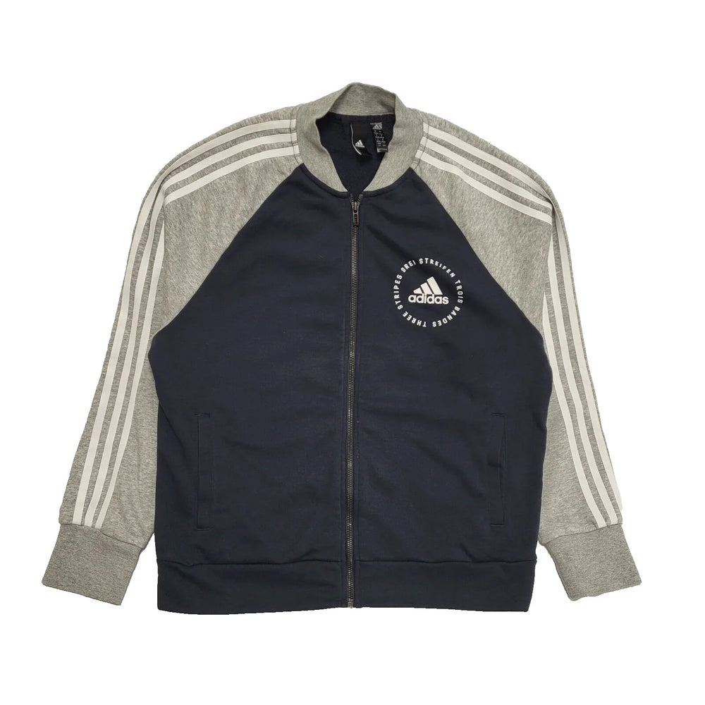 Adidas Black & Grey Zipped Cotton Jacket Uk Women's Size Large L482