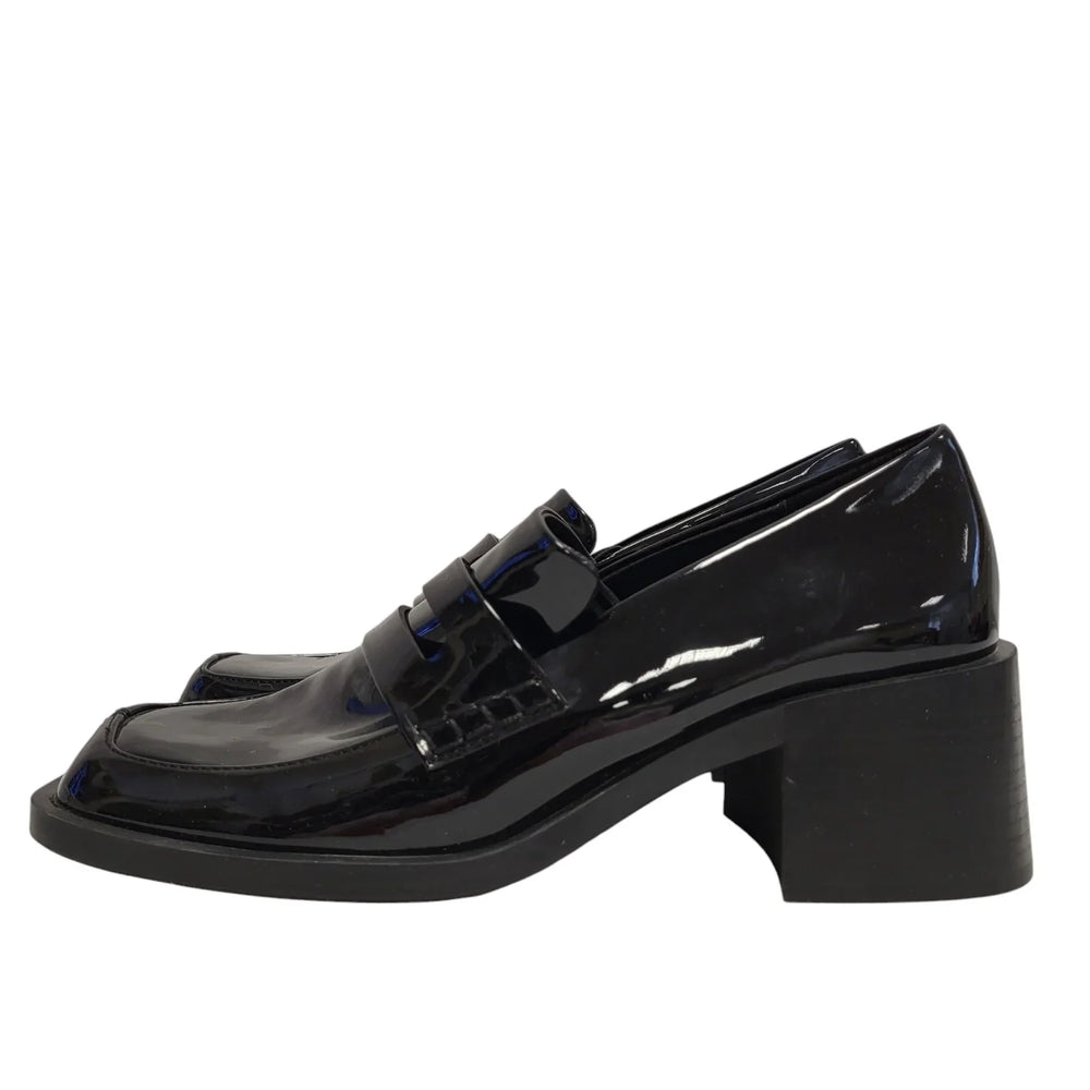Zara Black Leather Slip-On Shoes Uk Women's Size 4 AB310