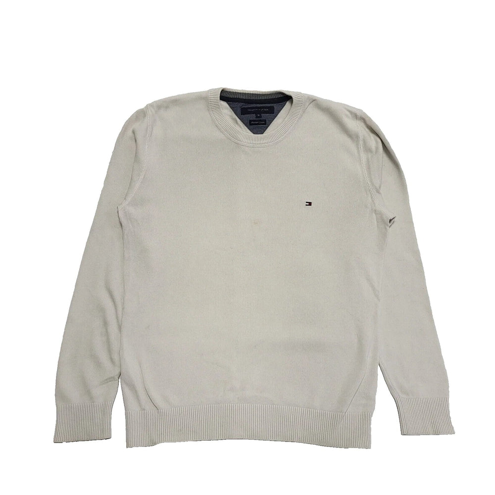 Tommy Hilfiger White L/Sleeve Knit Crew Neck Casual Jumper Men's UK M EU 50 K352