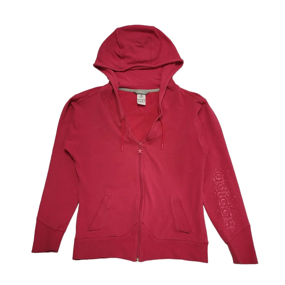 Adidas Salmon Pink Drawstring L/Sleeve Sweatshirt Hoodie Women's uk M eu 38 H359