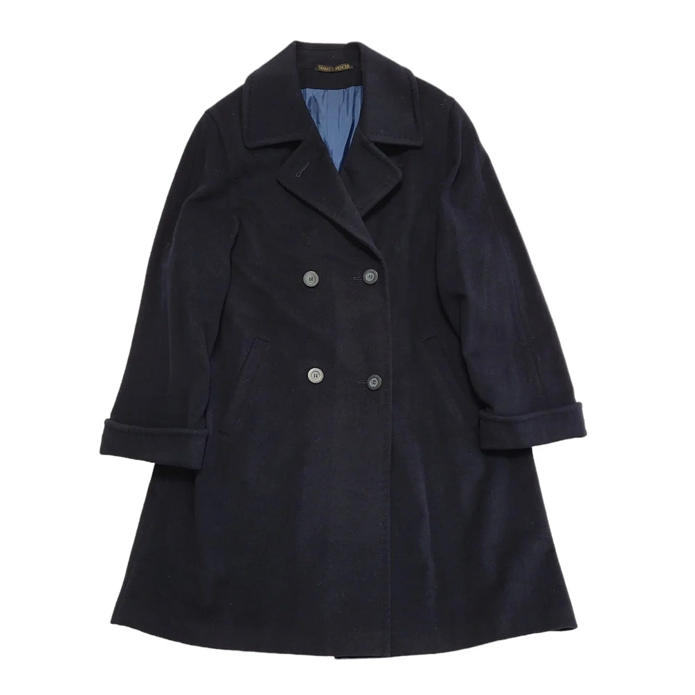 Marks & Spencer Vintage 90s Blue Button Rain Coat Women's Size 16