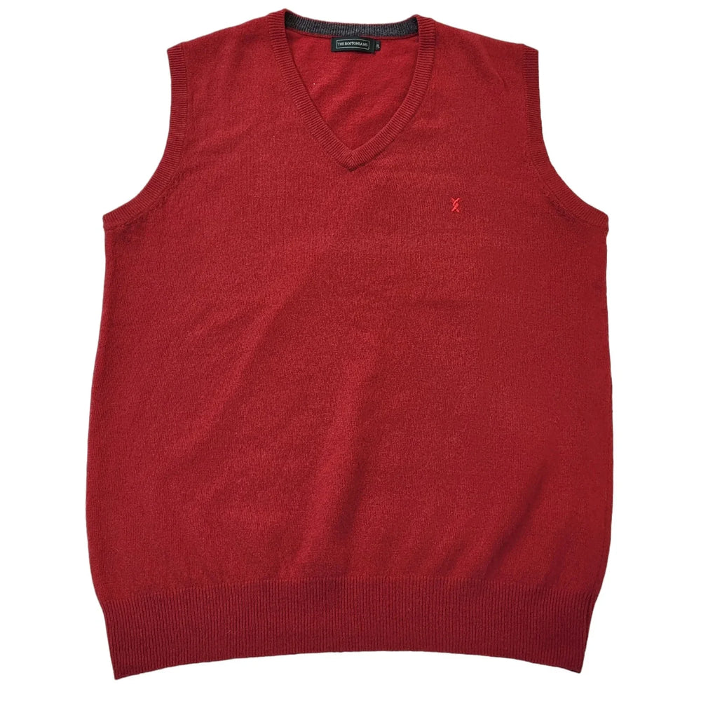 Bostonians 90s Vintage Red Lambswool Sweater Vest Men's Size Large