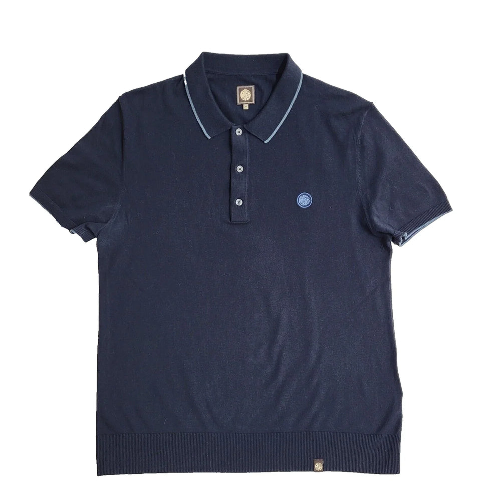 Pretty Green Y2K Blue Short Sleeve Polo Top Men's UK Size M