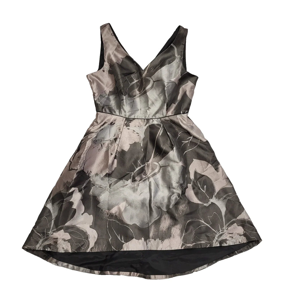 Coast Black Sliver Abstract Juno Jacquard Skater Dress Uk Women's 14 Bnwt L296