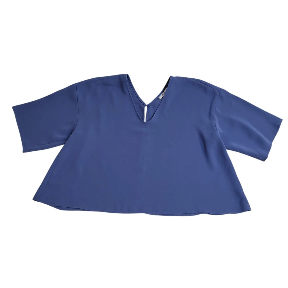 Reiss V-Neck Short Sleeve Split Back Cropped Top Women's Bnwt UK M 10 L772