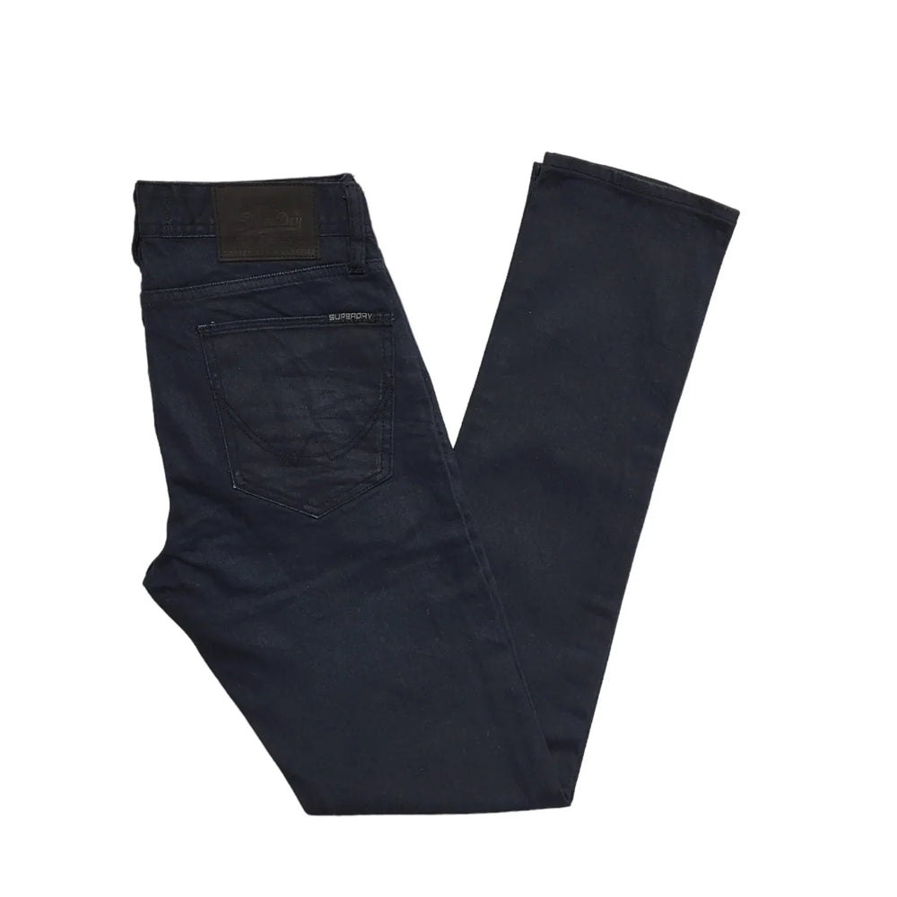 Superdry Dark Blue Straight Slim Zip Fly Denim Jeans Men's XS W28 L32 BB109