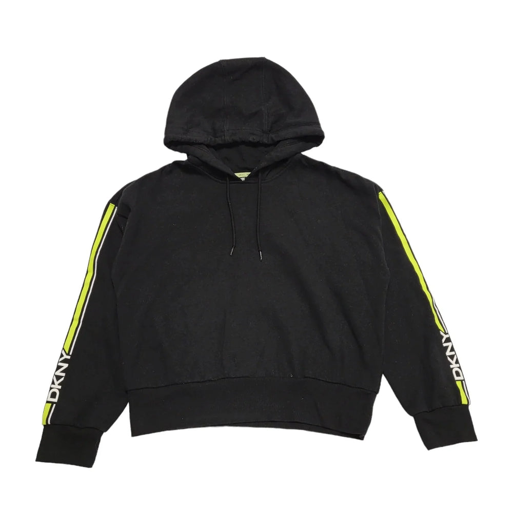 DKNY Black Cropped Hoodie UK Women's Size Large
