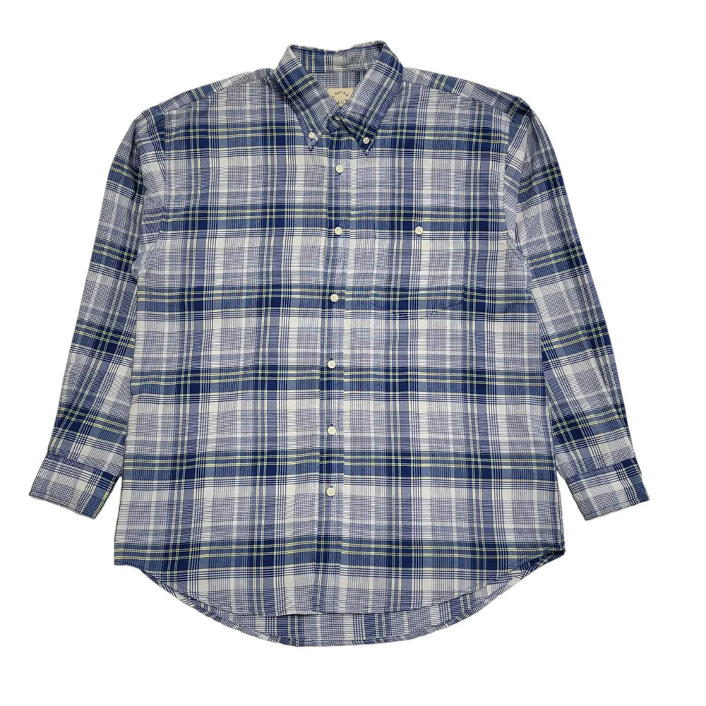 Casual Club 90's Vintage Blue & Yellow Check Shirt Uk Men's Medium