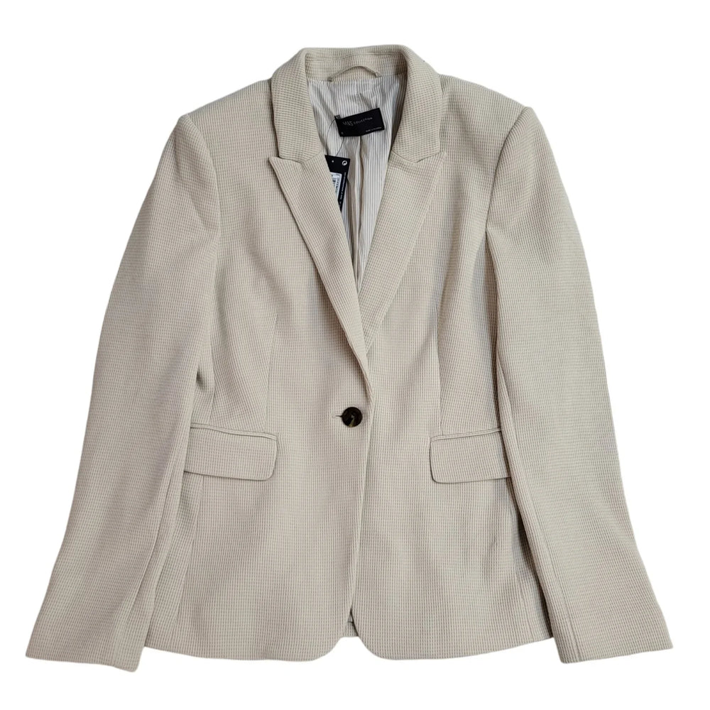 M&S Beige Button Collared Suit Jacket Uk Women's 10 Bnwt EE308