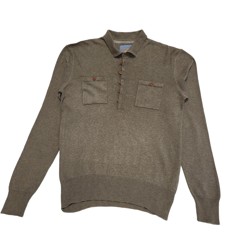 Peter Werth Brown 1/4 Button Jumper Men's UK Size Medium CC793