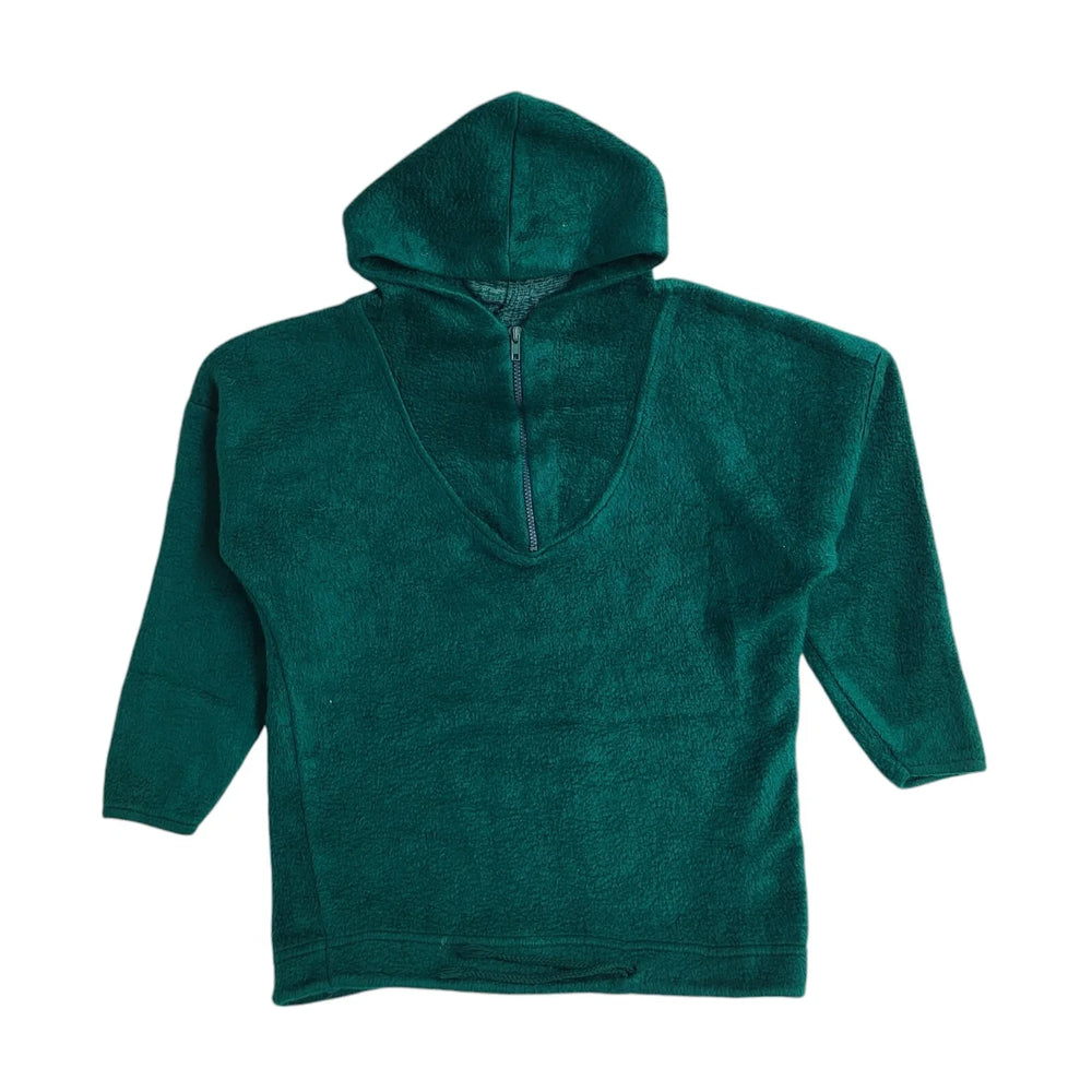 Vintage 90s Green Fleece Hooded Jacket Uk Women's Size Large