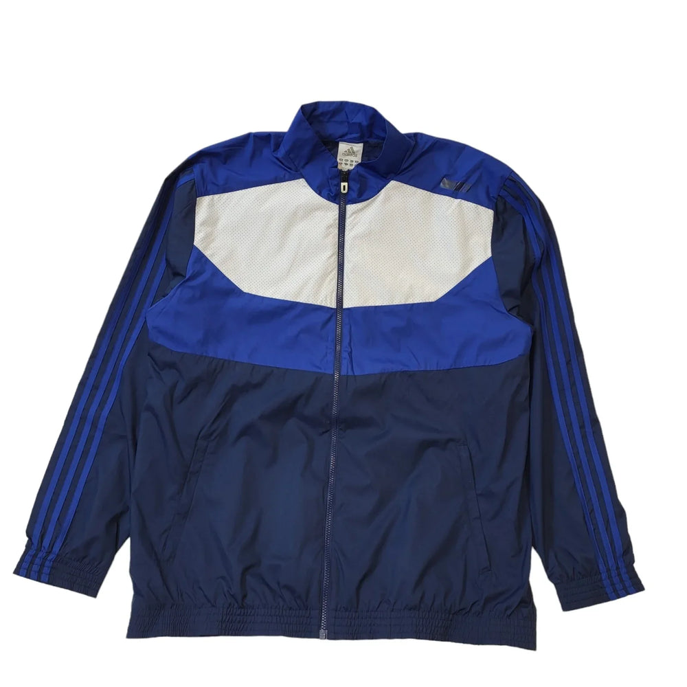 Adidas Navy Blue White Zipped Lightweight Sports Jacket Men's uk xL H13