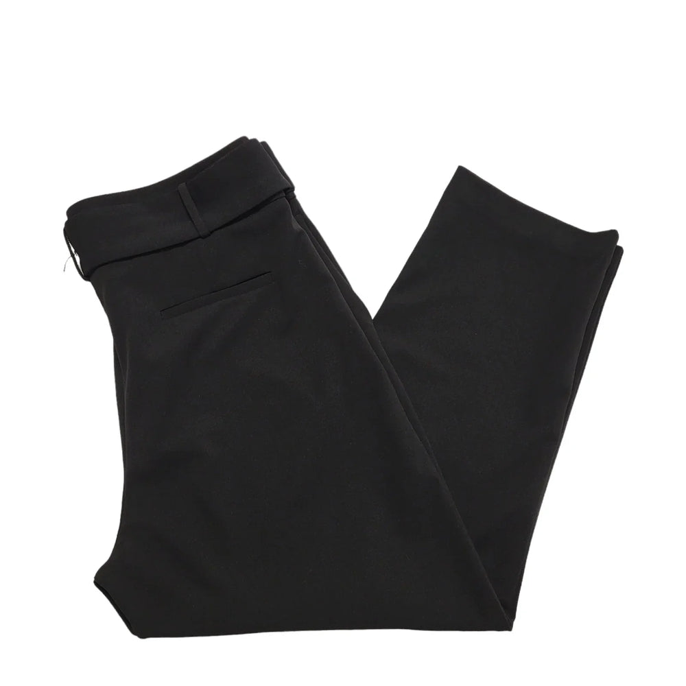DKNY High Rise Black Belted Trousers Tapered Leg Womens UK Size 16 W34 L25 CC302