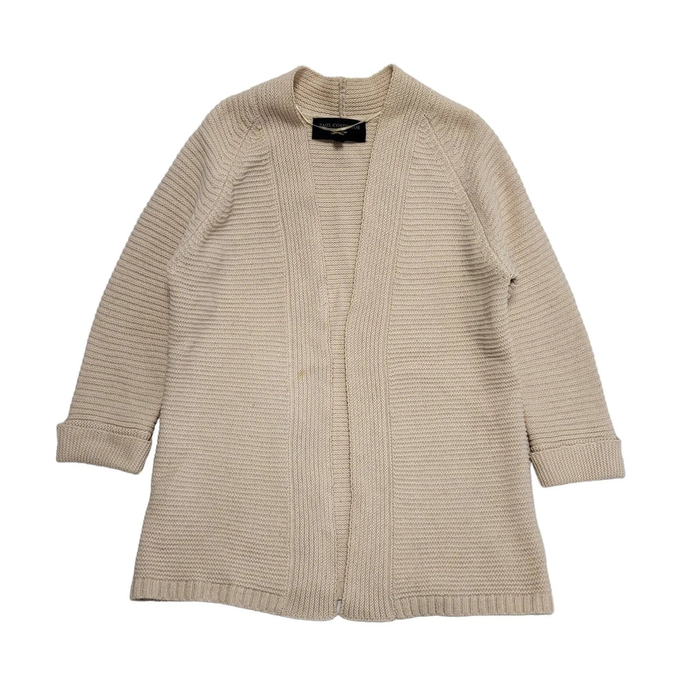 Paul Costelloe Beige Pink Open Front Wool Cardigan Women's uk M 10 eu 38 H339