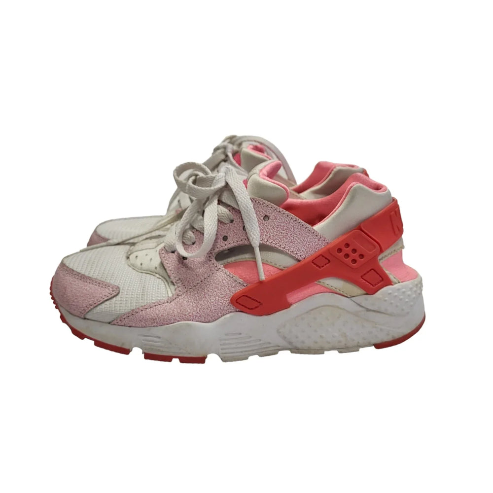 Nike Hurachi White & Pink Lace-up Sports Casual Trainers Uk Girl's Size 4.5