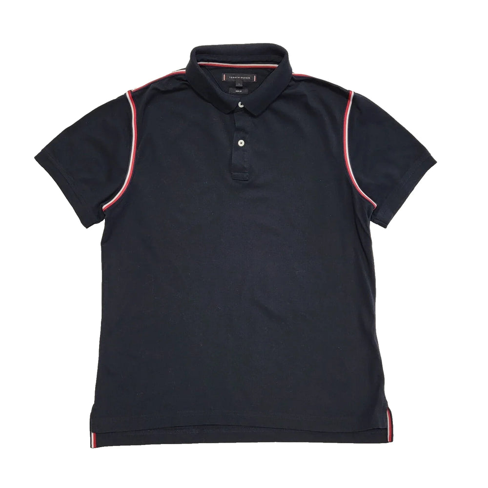 Tommy Hilfiger Black Short Sleeve Polo Slim Fit T-Shirt Uk Men's Large EE18