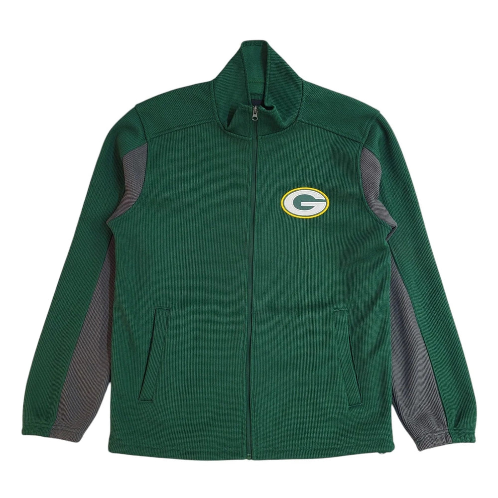 NFL Green Bay Packers Green Full Zip Y2K Jacket UK Men's Size M