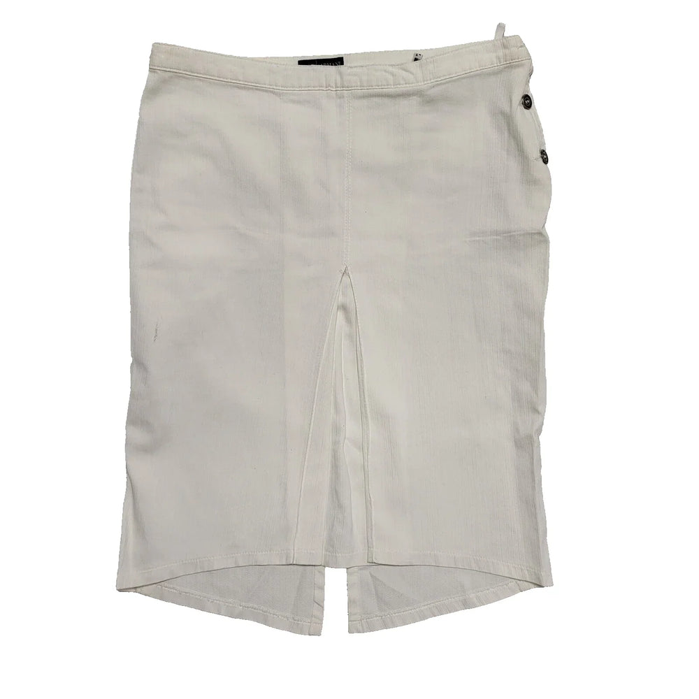 Armani White Single Split Pencil Skirt Women's UK S 8-10 W26-28 H892