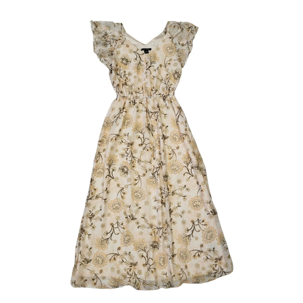 Suzy Shier Beige Floral Maxi Dress Uk Women's Size S Bnwt EE122