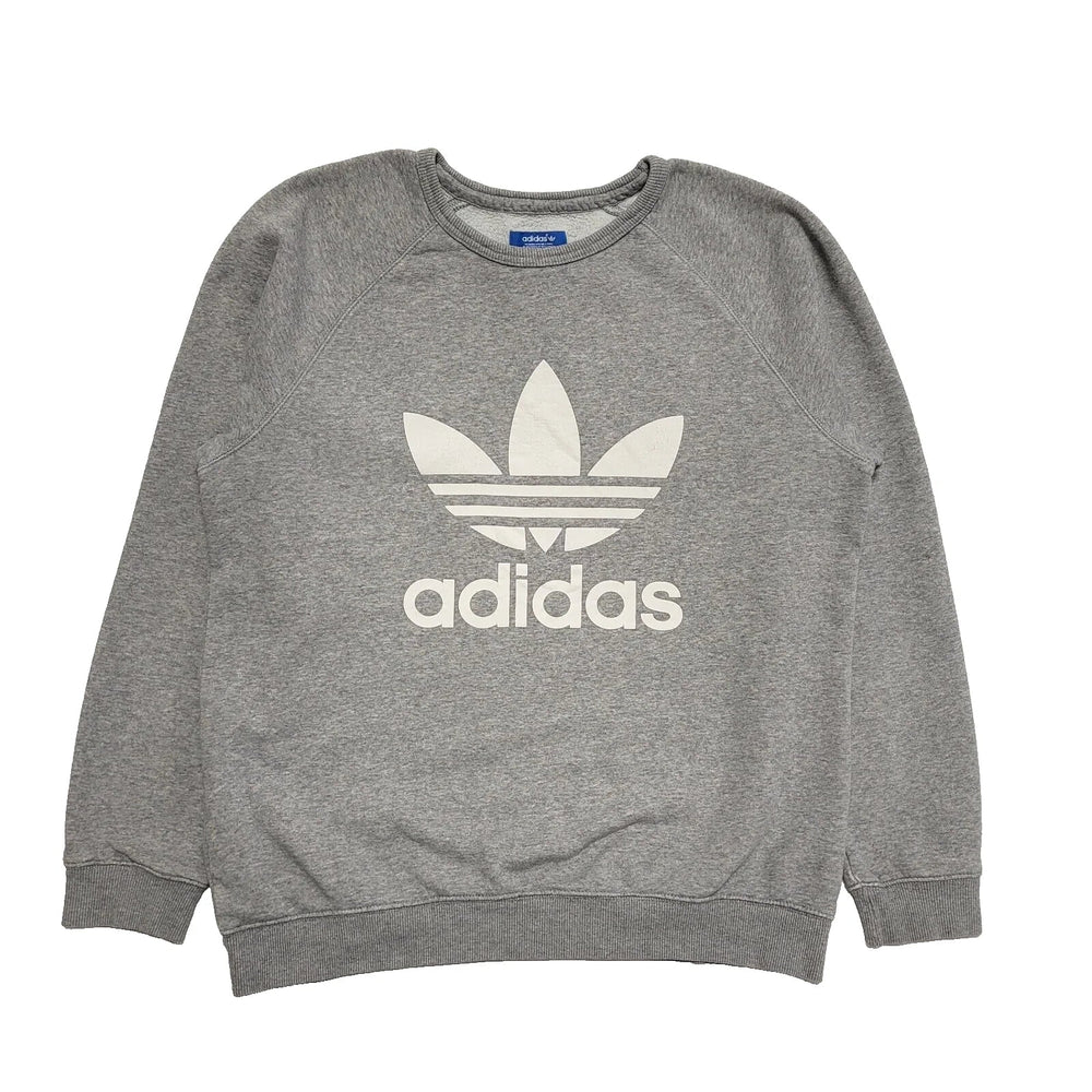 Adidas Grey Crew Neck L/Sleeve Sports Sweatshirt UK Men's L K997