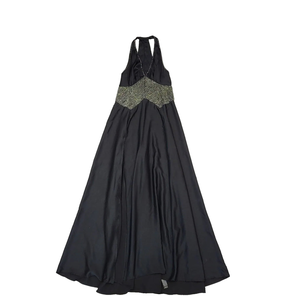 Topshop Black Diamante Maxi Evening Formal Dress Women's UK 12 BNWT H855