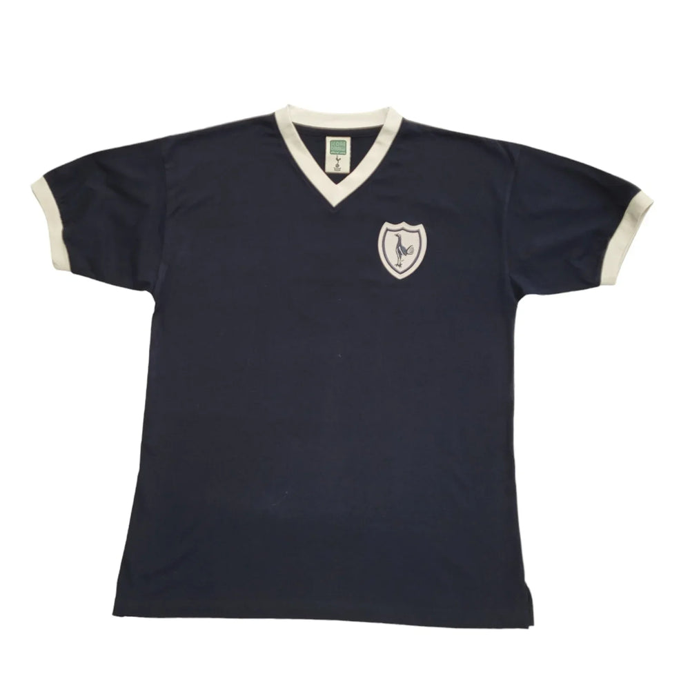 Score Draw Navy Tottenham Spurs V-Neck Logo T-Shirt Uk Men's Size XL CC79
