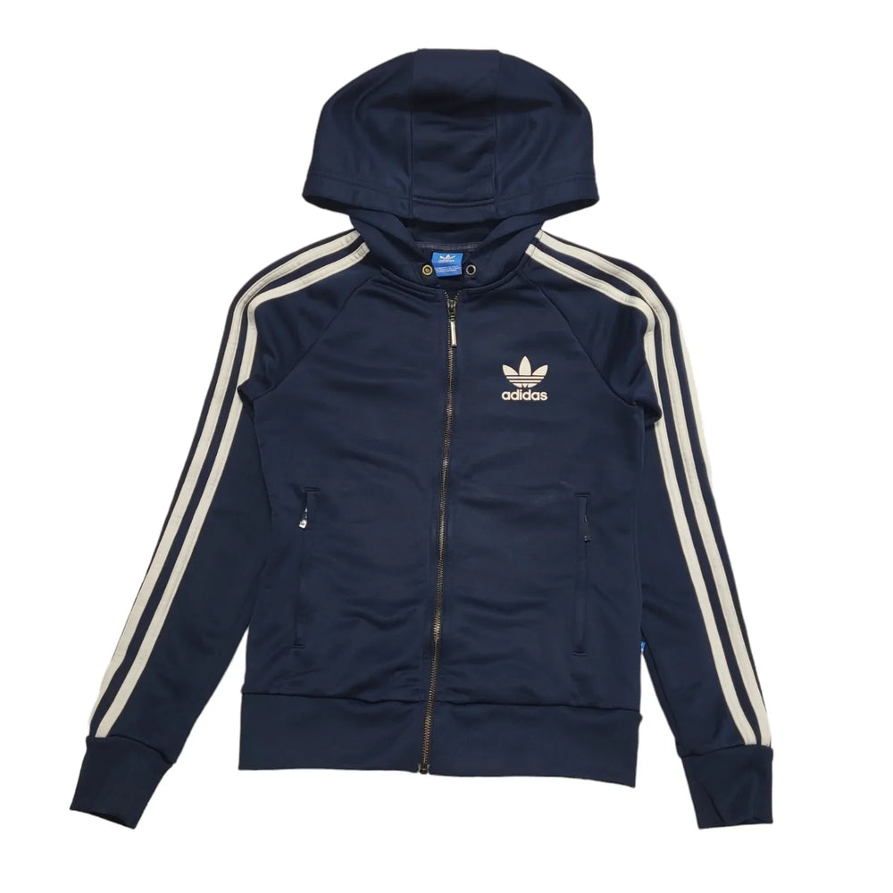 Adidas Navy Blue Hooded Tracksuit Track Jacket UK Women's XS K722
