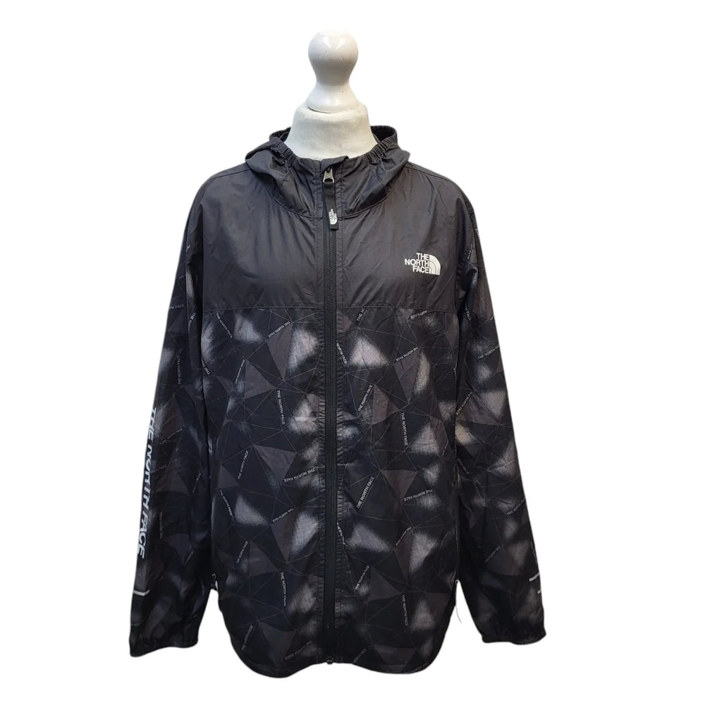 The North Face Black Windbreaker Hooded Jacket Uk Boy's Size Large EE891