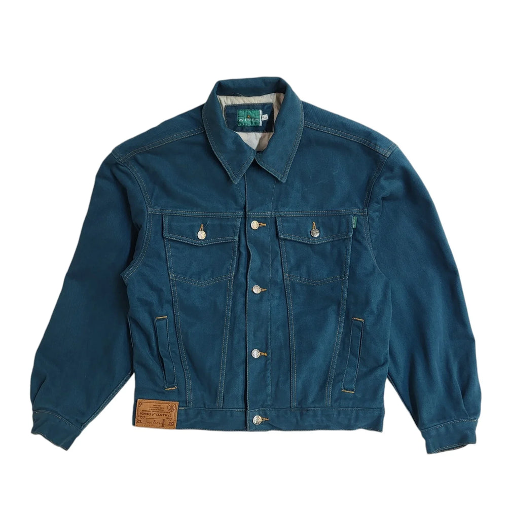 Winch Blue 90s Button Vintage Denim Jacket Uk Men's Size Large