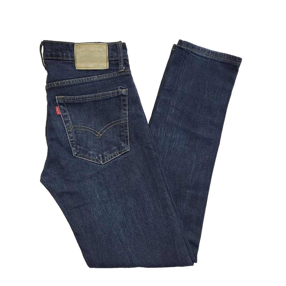 Levi's 511 Dark Blue Straight Zipped Denim Jeans Men's M W32 L32 CC532