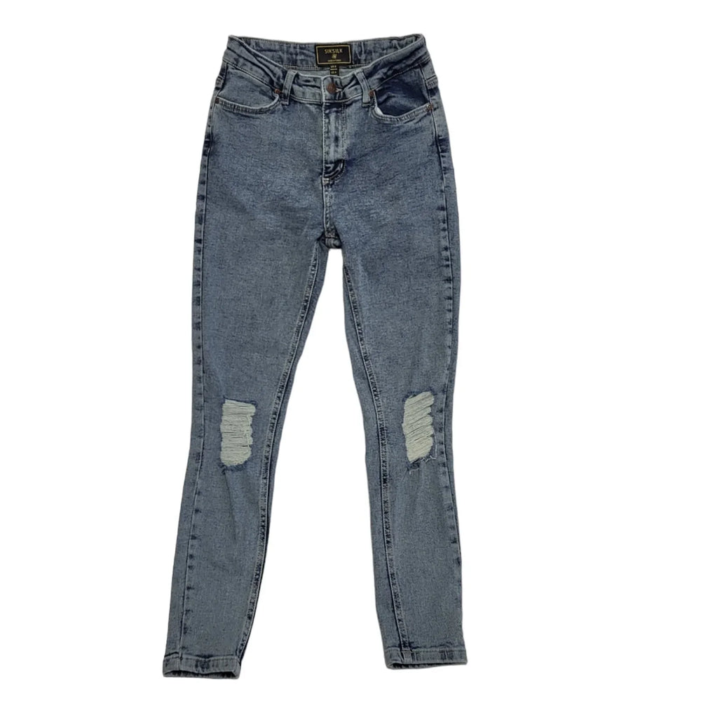 Siksilk Mid Blue Skinny Slim Fit Denim Jeans UK Women's 8 W26 L27 Bnwt BB161