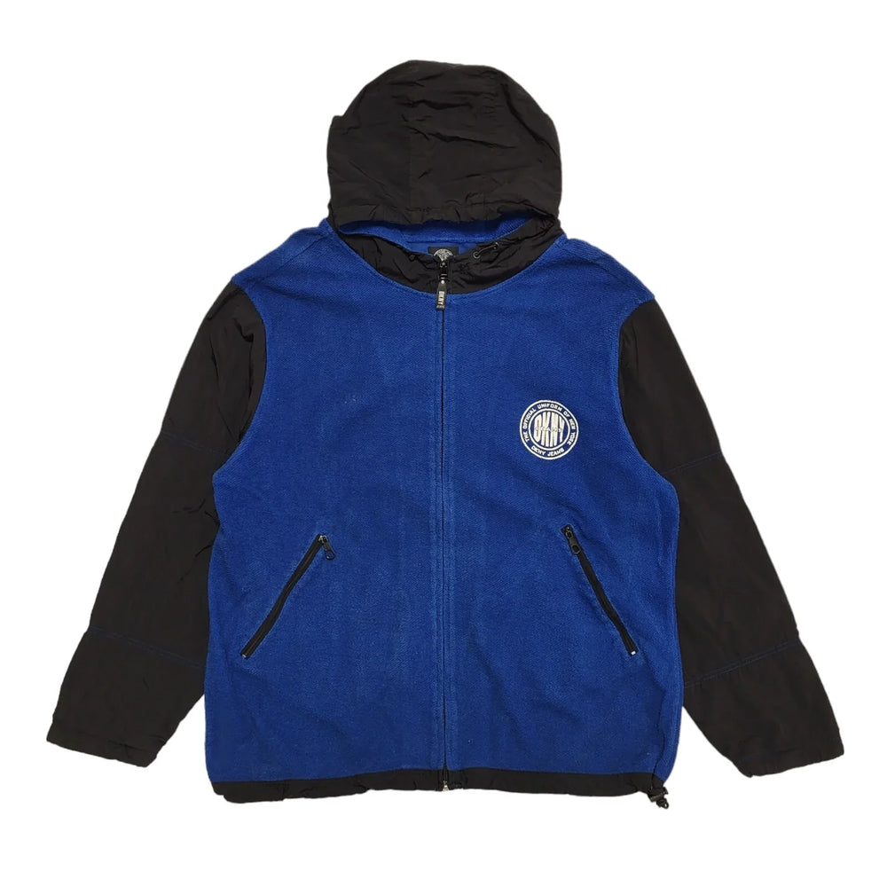 DKNY Blue Vintage 90s Chunky Cotton Hoodie Uk Men's Size L
