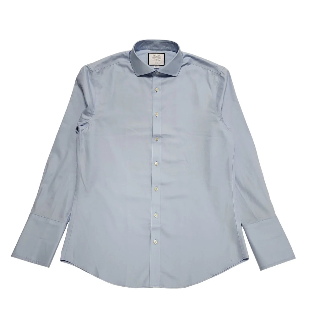 Charles Tyrwhitt Shirt Blue Long Sleeve Slim Fit Mens Uk Size L BB7