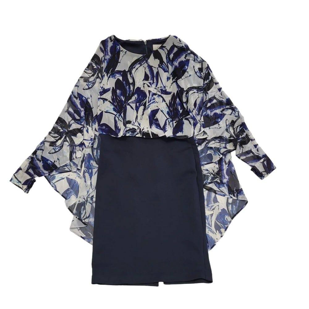 Coast Navy Blue Floral Sleeveless Dress Uk Women's Size 12 DD95