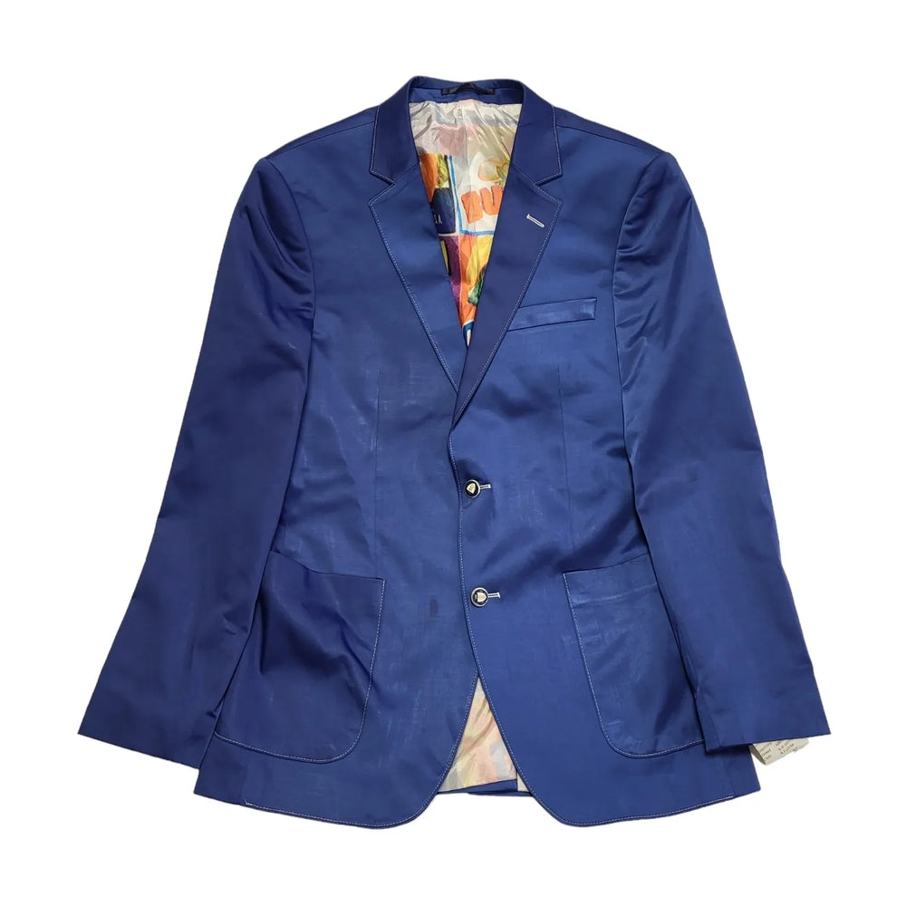 Claudio Lugli Blue Cotton Suit Blazer Jacket Uk Men's Size Small 38" DD833